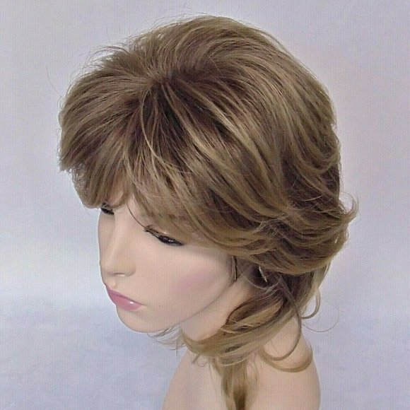 16" Layered Thick Brown/Blonde Heat Resistant Shag - Picture 6 of 11